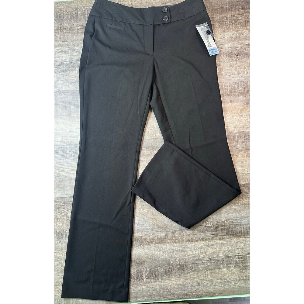 Apt. 9 Modern Fit Black Straight Leg Dress Pants Business Casual Size 8 NWT
